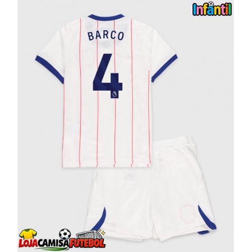 Camisa de Futebol Chelsea Valentin Barco #4 Equipamento Alternativo Infantil 2026-27 Manga Curta (+ Calças curtas)